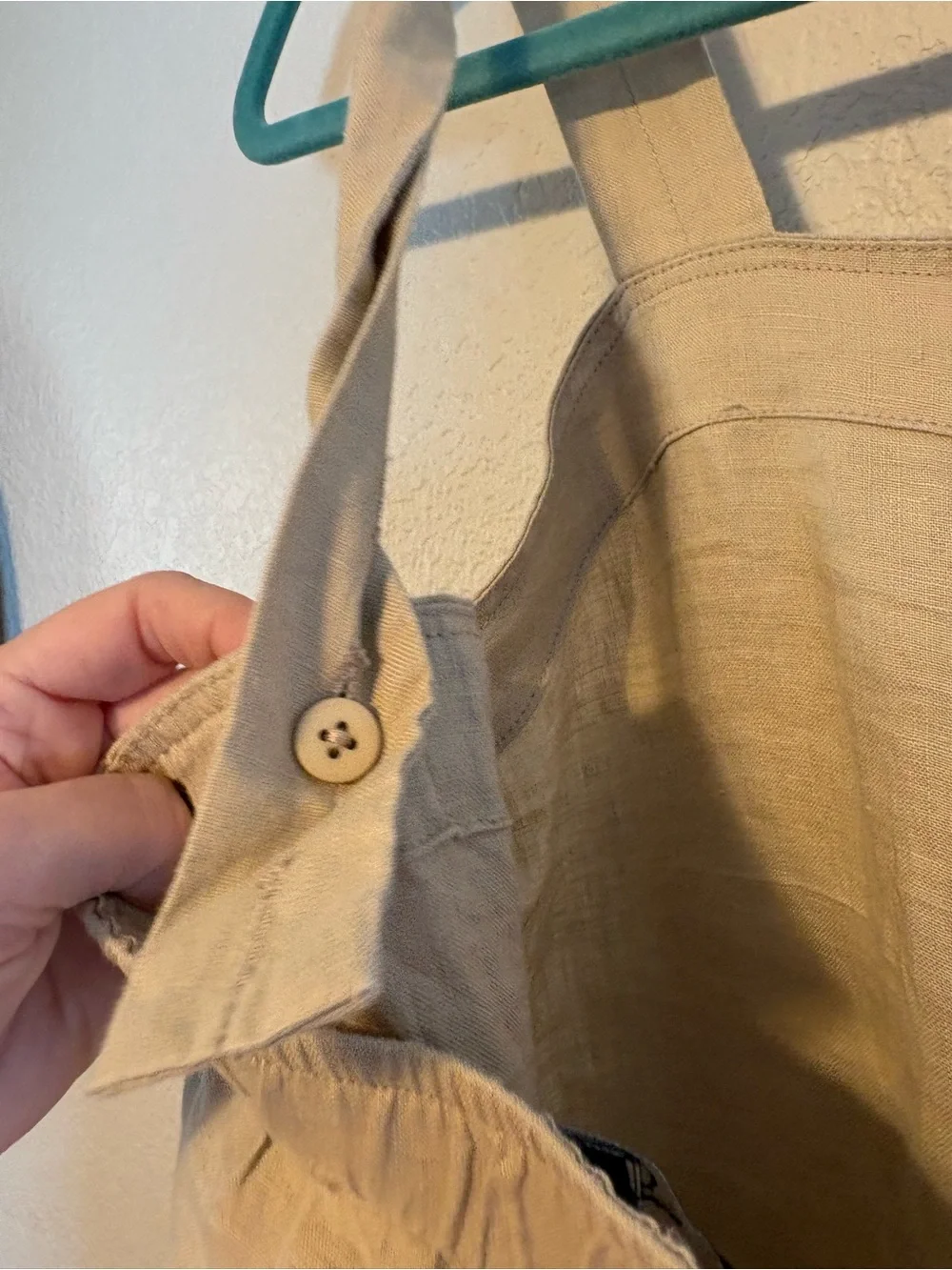 Quince 100% European Linen Square Neck Jumpsuit Neutral Tan